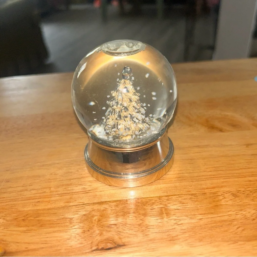 Elegant Silver Holiday Snow Globe